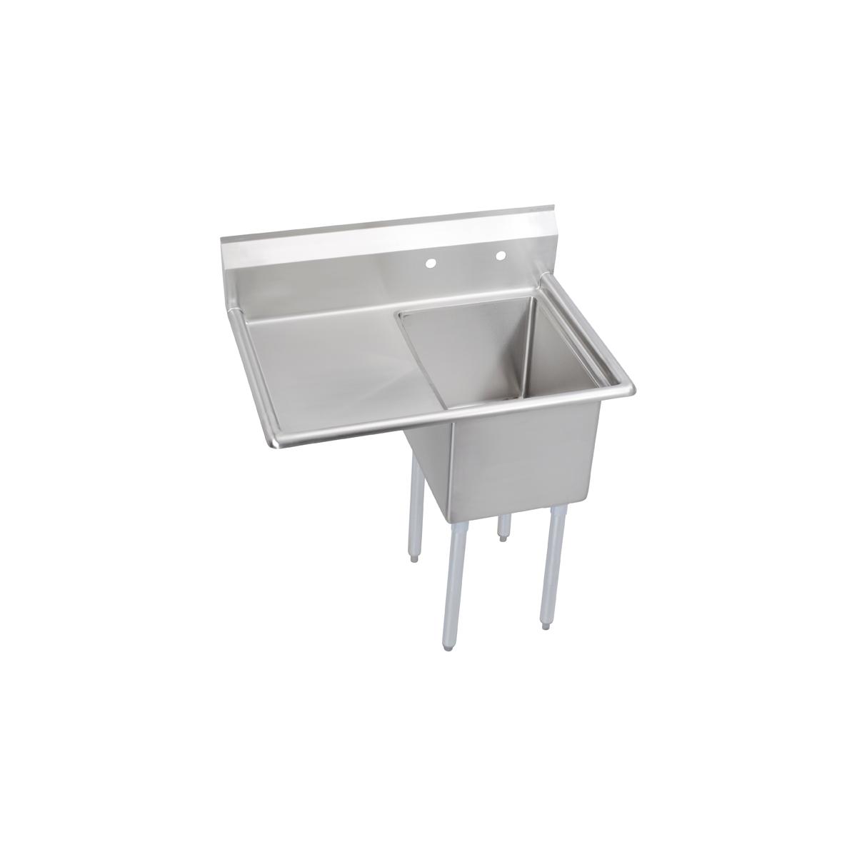 Elkay 1 Comp. Sink, 45X30 OA, 18X24X12 B, L 24" DBs, 16/300 SS, NSF