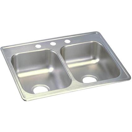 SS 25x19x6.3 Double Bowl Drop-in Sink