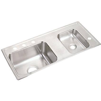 SS 37.2x17x4 Dbl Bowl Drop-in Sink