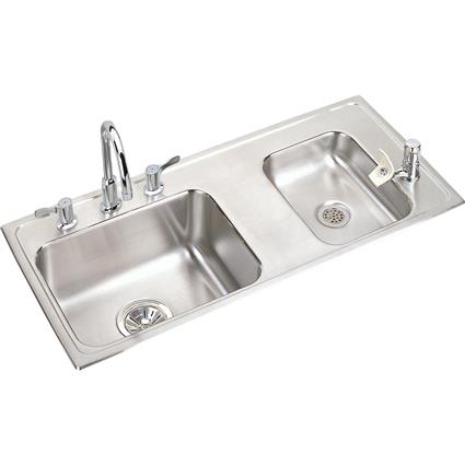 SS 37.2x17x4 Dbl Drop-in Sink Kit