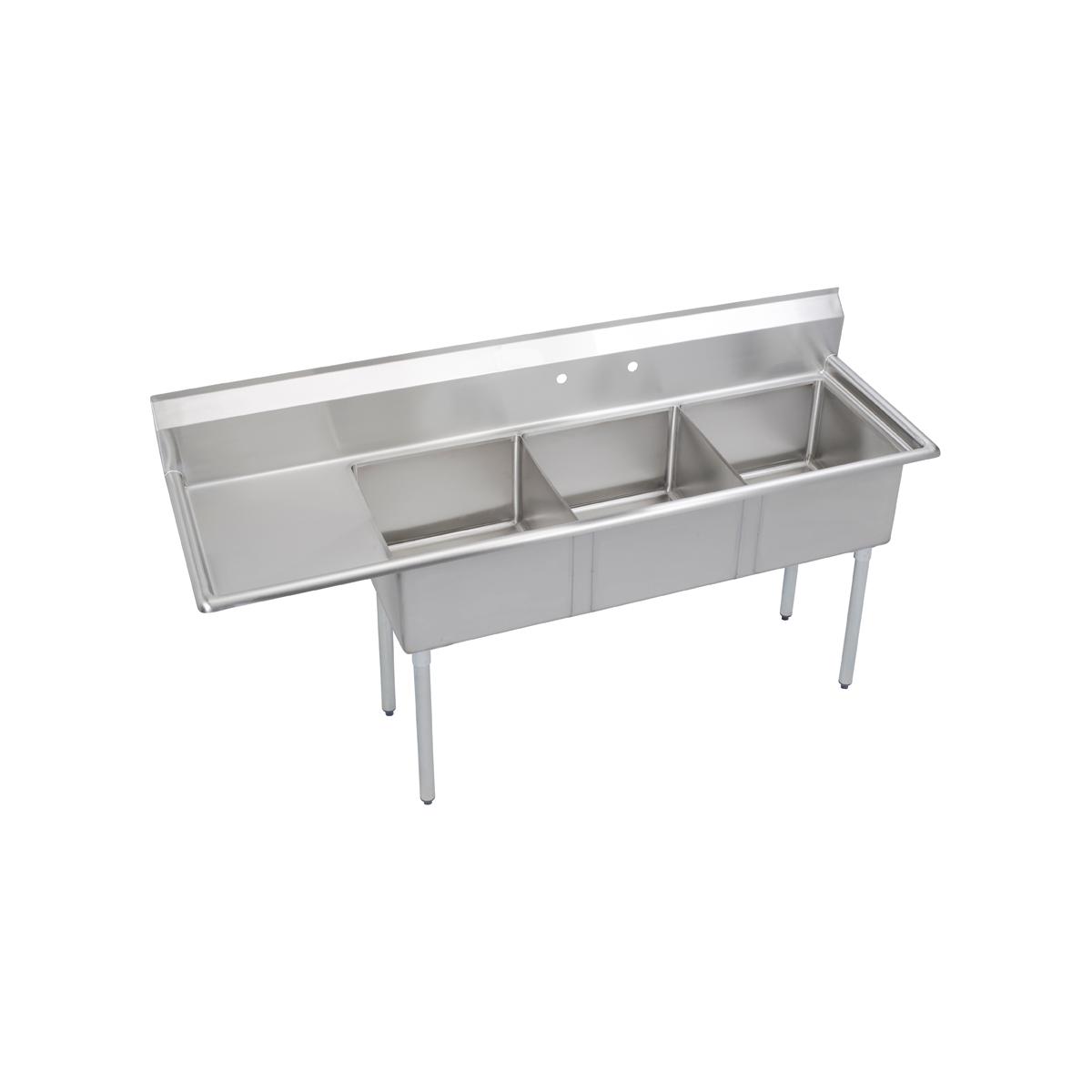 Elkay 3 Comp. Sink, 103X30 OA, 24X24X12 B, L 24