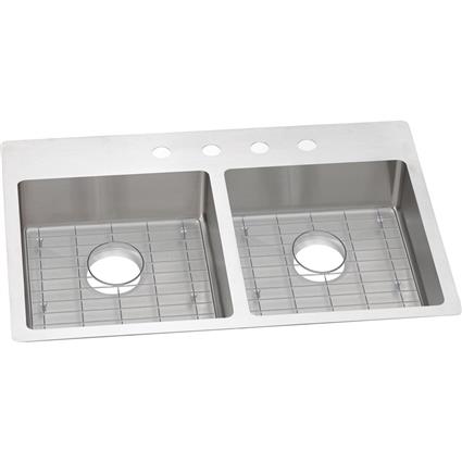 SS 33x22x6 Dbl Dual Mt Sink Kit