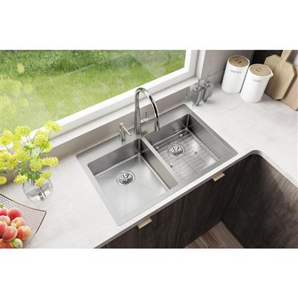 SS 33x22x6 Dbl Dual Mt Sink Kit