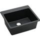 Qtz 25x22x9.5 Single Drop-in Sink Black