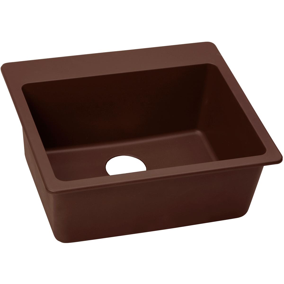 Elkay Quartz Classic 25 X 22 X 9 5 Single Drop In Sink Pecan   ELG2522PC0 