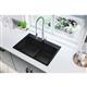 Quartz 33x22x10 Dbl Drop-in Sink Black