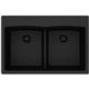 Quartz 33x22x10 Dbl Drop-in Sink Black