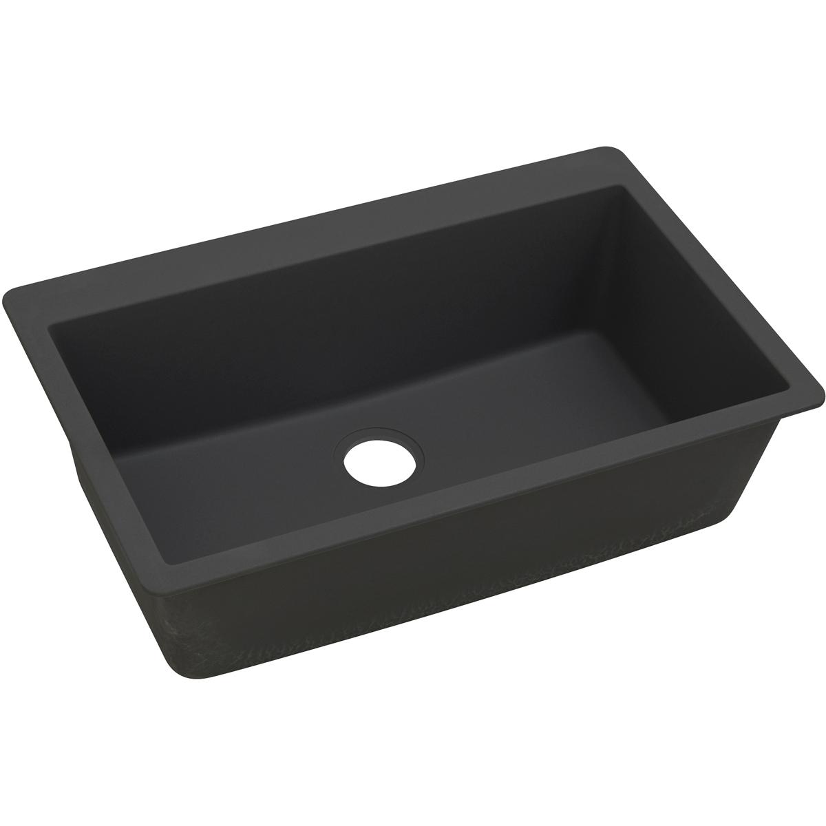 Elkay Quartz Classic 33 x 20.8 x 9.4 Single Drop-in Sink Black