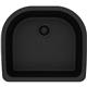 Quartz 25x22x8.5 Single UMnt Sink Black