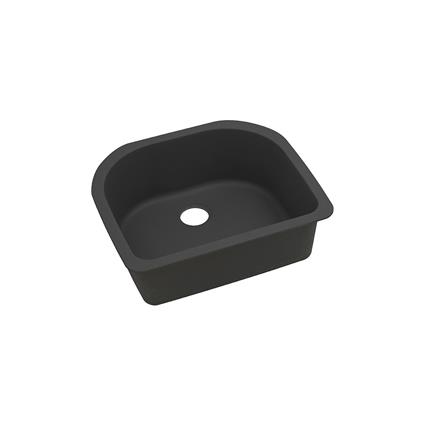 Quartz 25x22x8.5 Single UMnt Sink Black