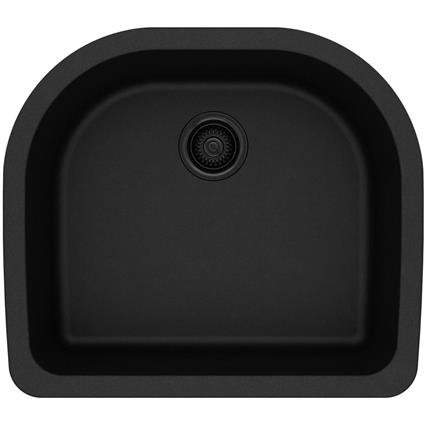 Quartz 25x22x8.5 Single UMnt Sink Black