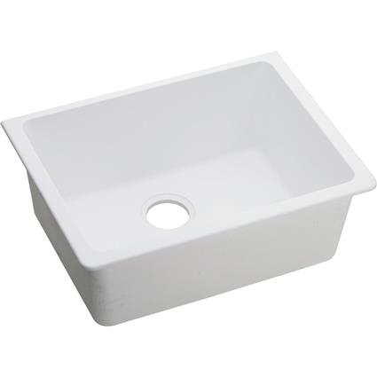 Qtz 25x18.5x9.5 Single UMnt Sink White