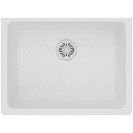 Qtz 25x18.5x9.5 Single UMnt Sink White