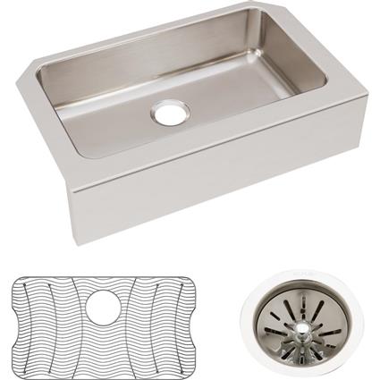 SS 33x20.5x8 Single Farmhouse Sink Kit