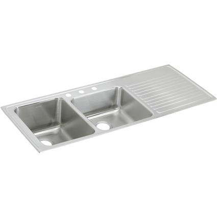 SS 54x22x10 Dbl Drop-in Sink+Drainboard