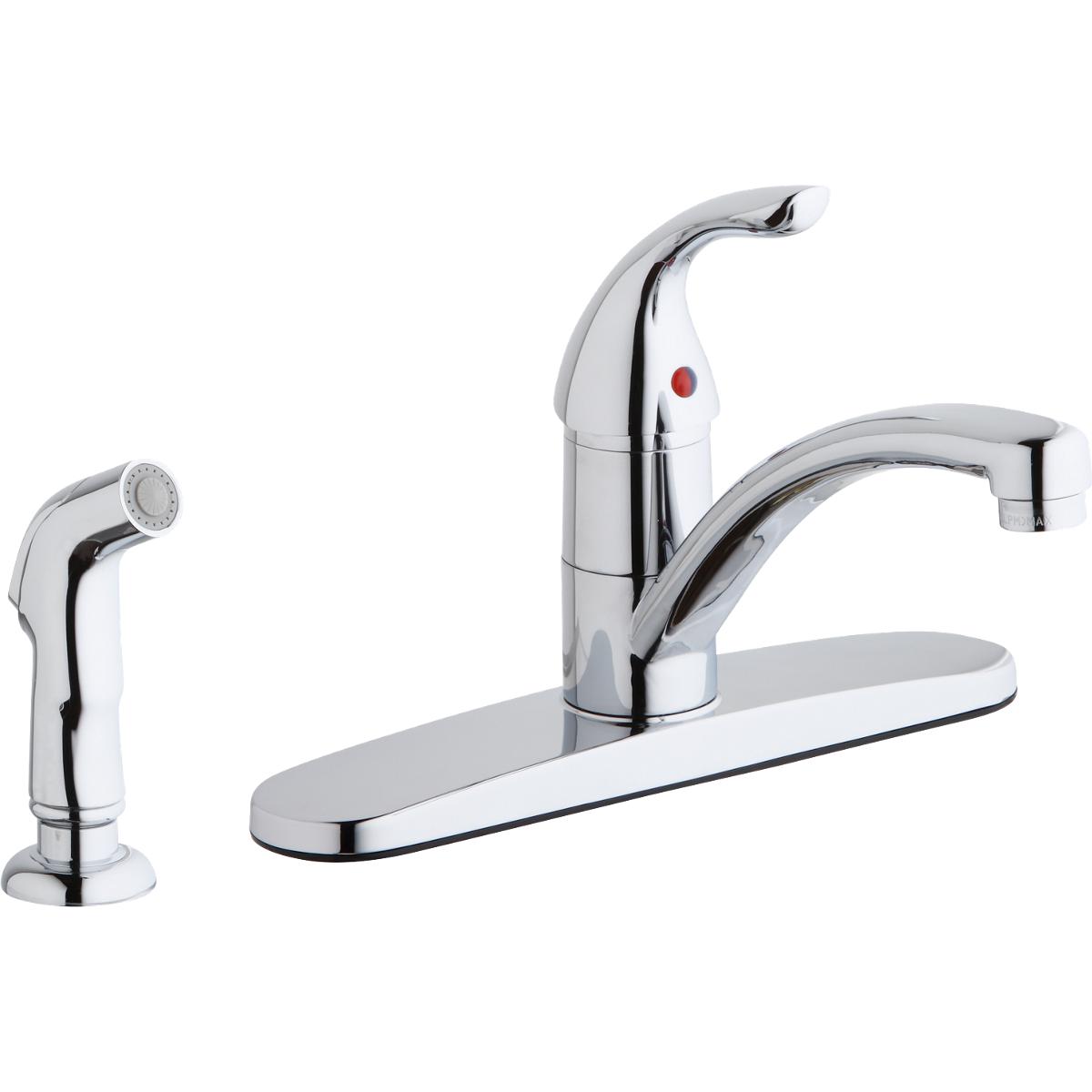 Elkay 3 Hole Deck Mount Kitchen Faucet Lever Handle Side Spray   LK1001CR 