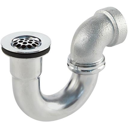 Chrome Drain Fitting Grid Strainer Elbow