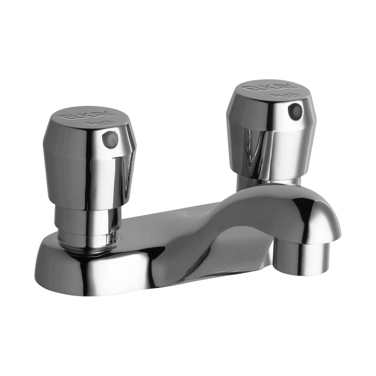 Elkay 1 Hole Metered Lavatory Faucet 4" Cast Fixed Spout Push Button