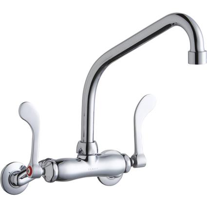 Wall Faucet 8" High Arc Spout 2in Inlet