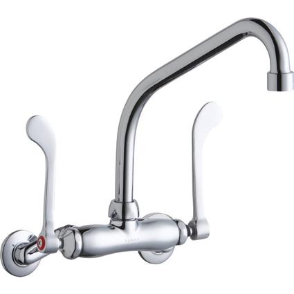 Wall Faucet 8" High Arc Spout 2in Inlet