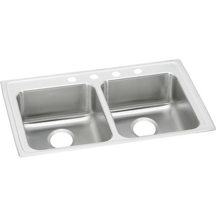 SS 33x21.2x6.5 Dbl Bowl Drop-in Sink