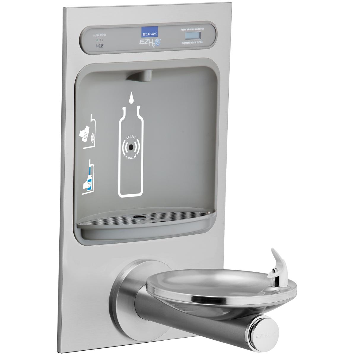 Elkay EZH2O Bottle Filling Station with Integral SwirlFlo Fountain ...