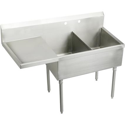 SS 55-1/2"x27-1/2"x14" Floor Sink