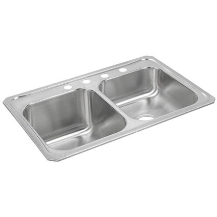 SS 33x22x10.2 Dbl Bowl Drop-in Sink