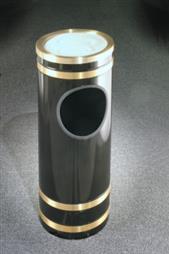 The Monte Carlo Powder Coat Sand Top Ash Trash Receptacle in Satin Brass