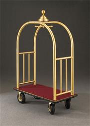 49.5" Glaro Glider Signature Bellman Cart with Ball Crown and 4 Pneumatic Wheels - With Numerous Color Choices