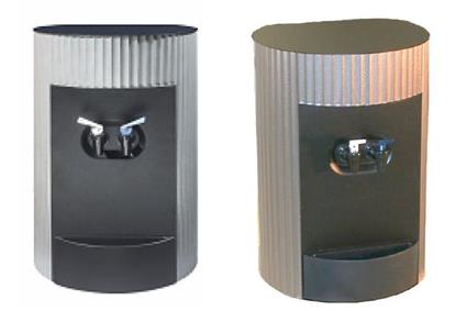 Space Efficient Fluted Brushed Aluminum Water Cooler